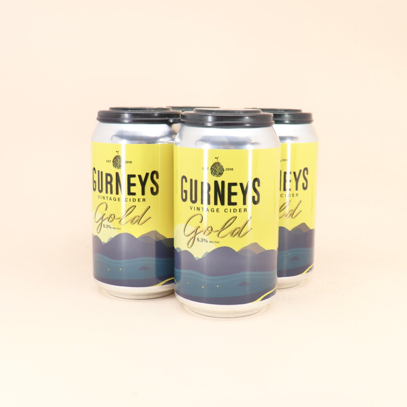 Gurneys Gold Cider Can 355ml 4 Pack