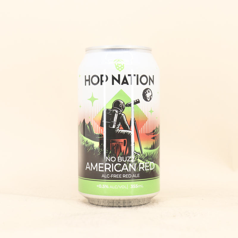 Hop Nation No Buzz Non Alcoholic American Red Can 355ml