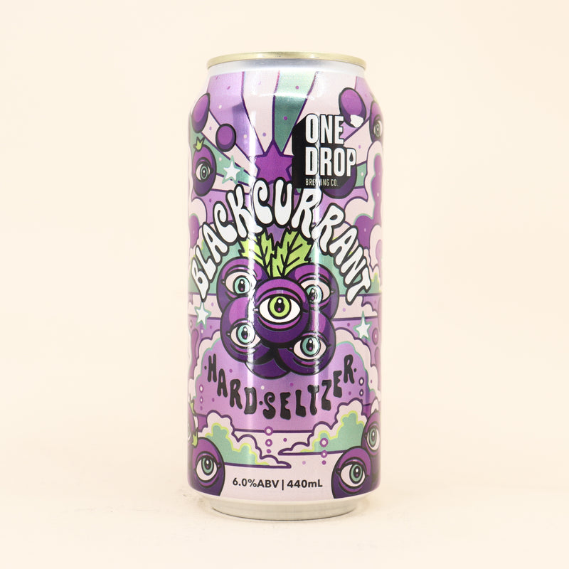 One Drop Blackcurrant Hard Seltzer Can 440ml